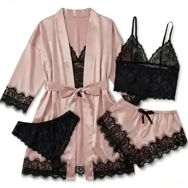 Bathrobe - Conjuntos de Pijama de Cetim Femininos
